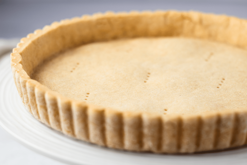 Close up of a gluten free tart crust