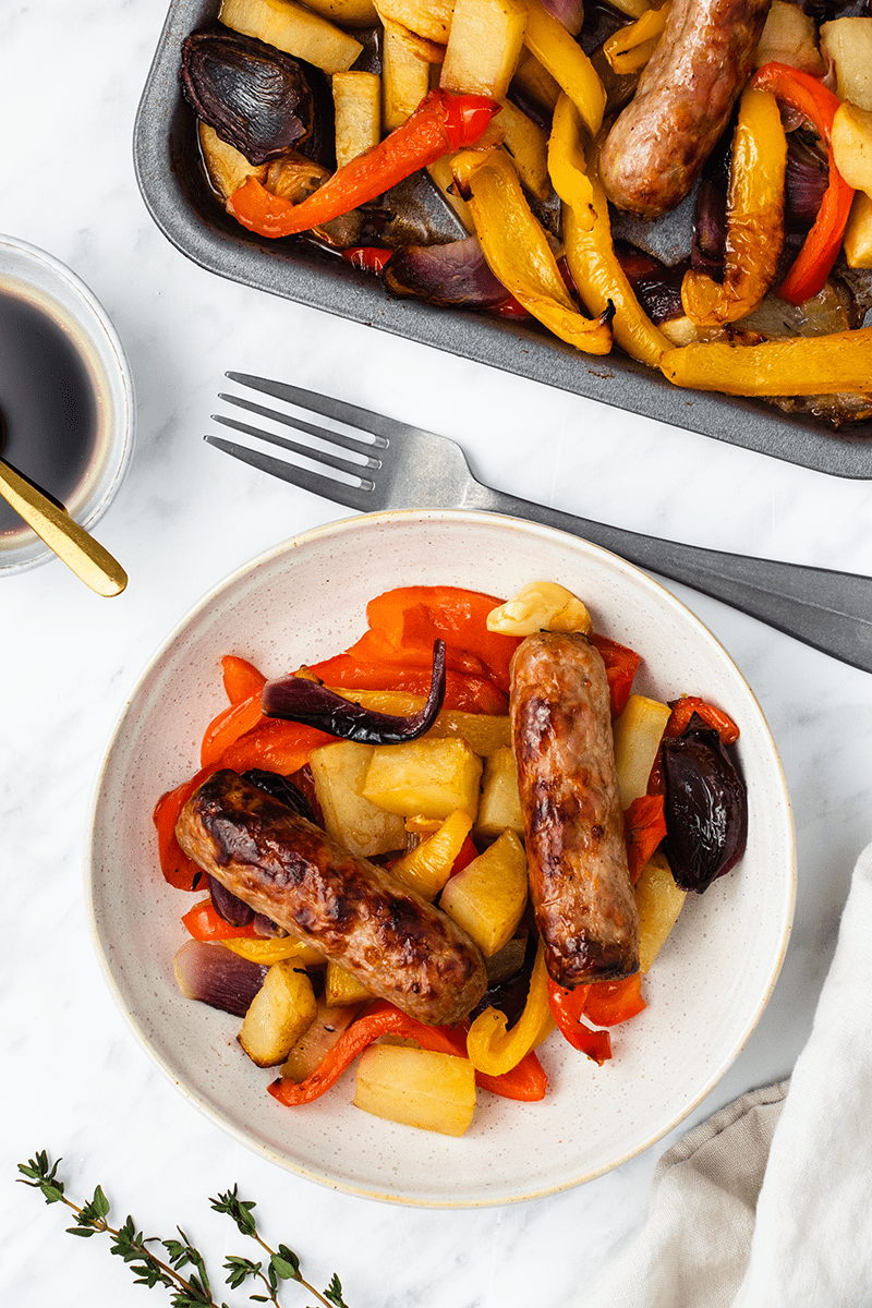 Sticky Sausage and Veg Tray Bake (Super Easy!)